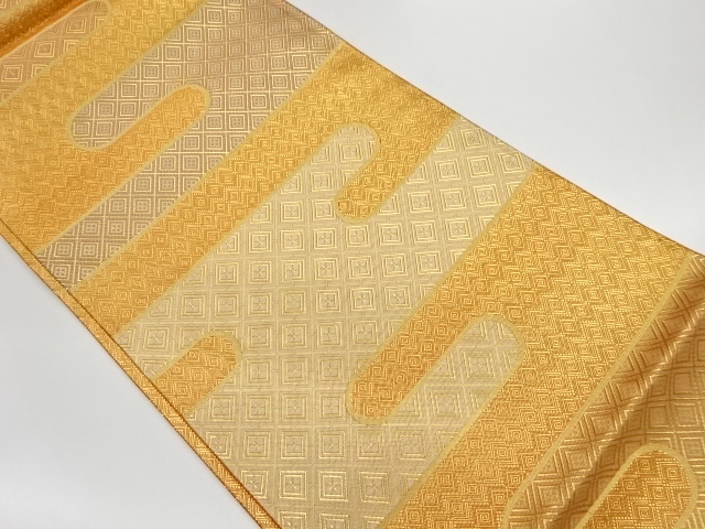 JAPANESE KIMONO / VINTAGE FUKURO OBI / SAGANISHIKI / WOVEN EGASUMI PATTERN